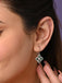 CLARA 925 Sterling Silver Green Flower Earrings 