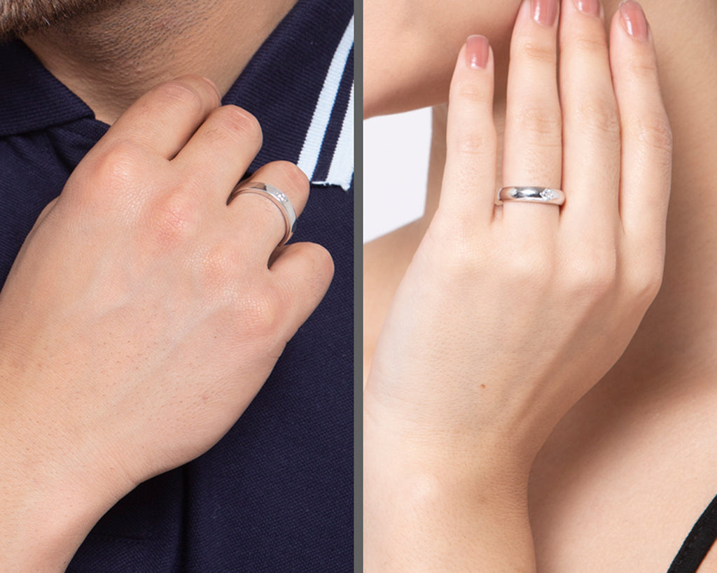 CLARA Pure 925 Sterling Silver Classic Adjustable Couple Band, Promise Rings for Lovers