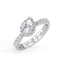 CLARA Pure 925 Sterling Silver Pear Solitaire Finger Ring with Adjustable Band 