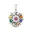 Silver Natural Certified Navratna Stone Nine Planets Pendant Locket for Men and Women