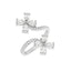 CLARA Pure 925 Sterling Silver Flower Finger Ring with Adjustable Band 