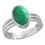 Certified Emerald Panna 3cts or 3.25ratti 92.5 Sterling Silver Adjustable Ring