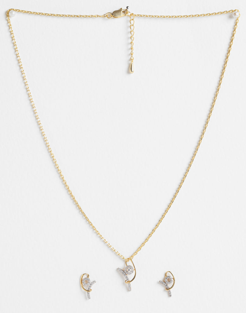 CLARA 925 Sterling Silver Zion Pendant Earring Chain Jewellery Set 