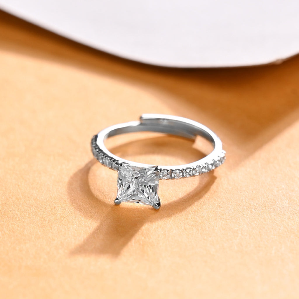 Silver Elodie Princess Cut Solitaire Ring