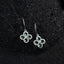 CLARA 925 Sterling Silver Green Flower Earrings 