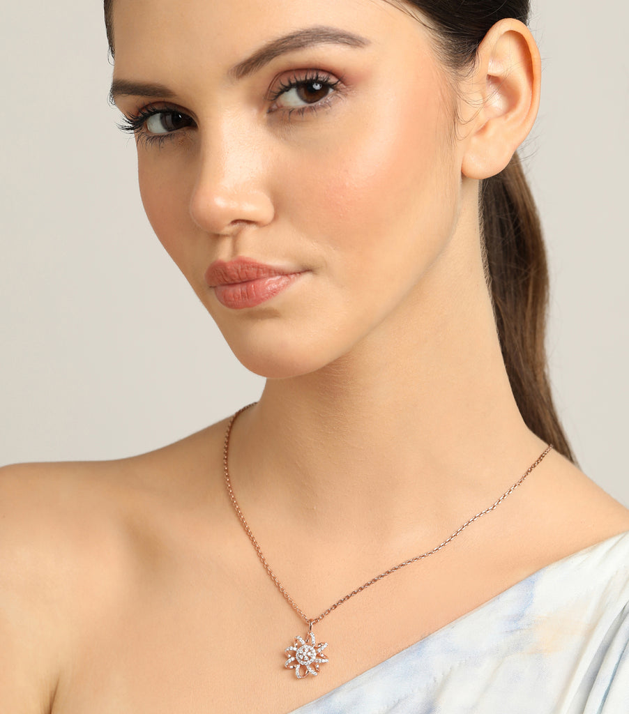 CLARA 925 Sterling Silver Anna Pendant Chain Necklace 