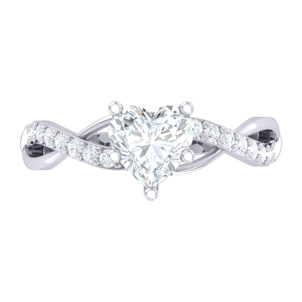 CLARA Made with Swiss Zirconia 925 Sterling Silver Heart Solitaire Ring Gift for Women and Girls