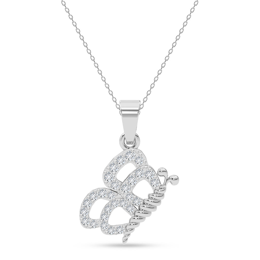 Silver Milania Butterfly Pendant with Chain