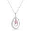Silver Meconi Pink Pendant with Chain