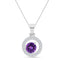 Silver Romina Purple Pendant with Chain