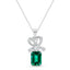 Silver Ginevra Green Pendant with Chain