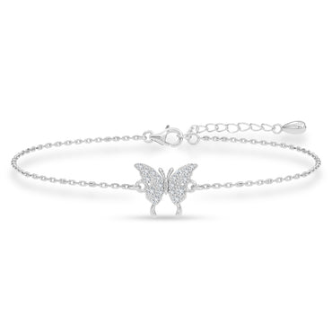 Silver Fia Butterfly Adjustable Chain Bracelet