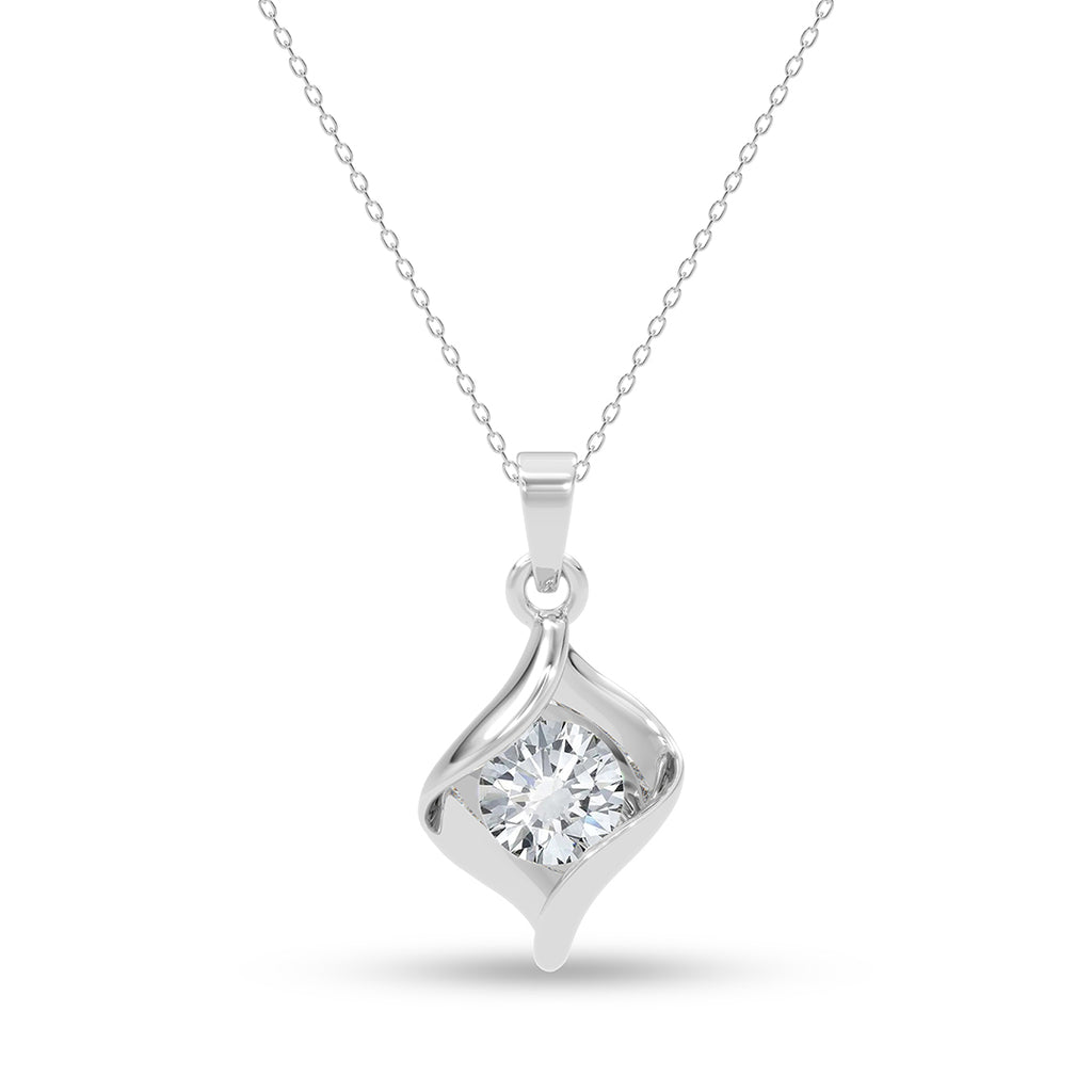 Silver Livia Solitaire Pendant with Chain