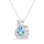 Silver Sky Blue Peacock Pendant with Chain