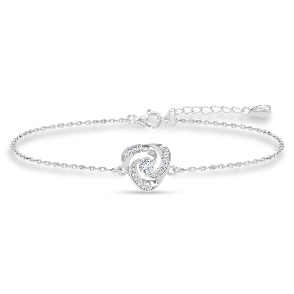 Silver Bianca Solitaire Adjustable Chain Bracelet