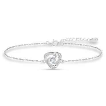 Silver Bianca Solitaire Adjustable Chain Bracelet