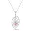 Silver Diu Pink Pendant with Chain