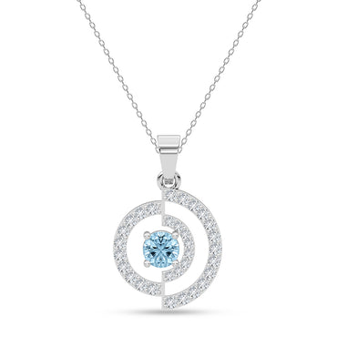 Silver Rici Sky Blue Pendant with Chain