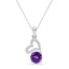 Silver Venti Purple Heart Pendant with Chain