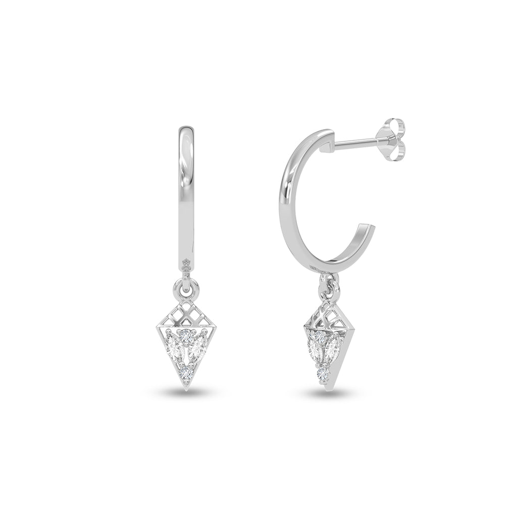 Silver Gaia Hoop Drop Earrings