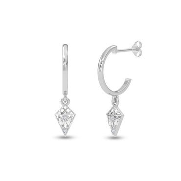Silver Gaia Hoop Drop Earrings