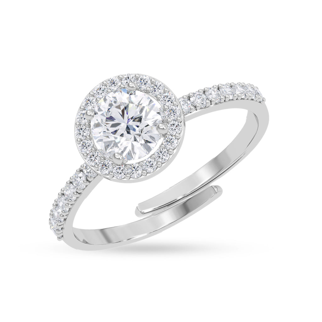 Silver Napoli Solitaire Ring