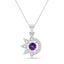 Silver Capri Purple Pendant with Chain