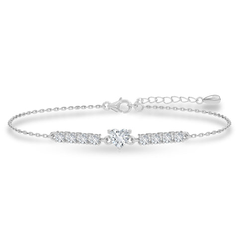 Silver Claire Adjustable Chain Bracelet