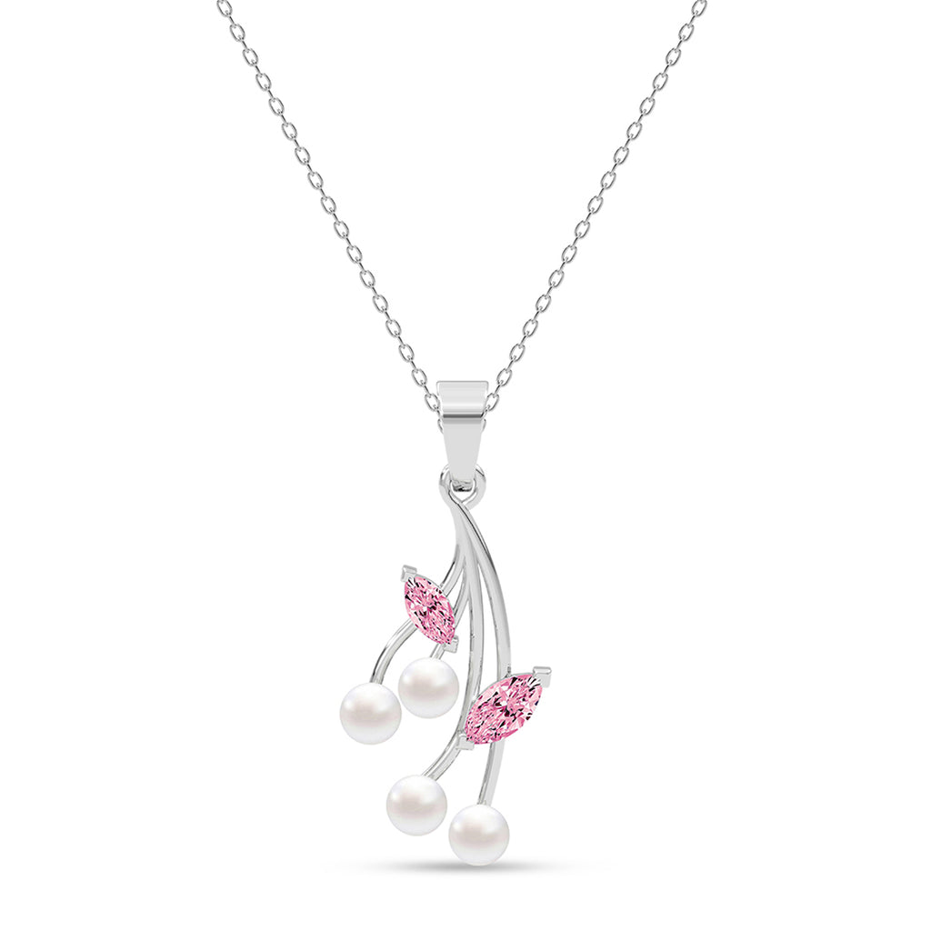 Silver Pearl Pendant with Chain