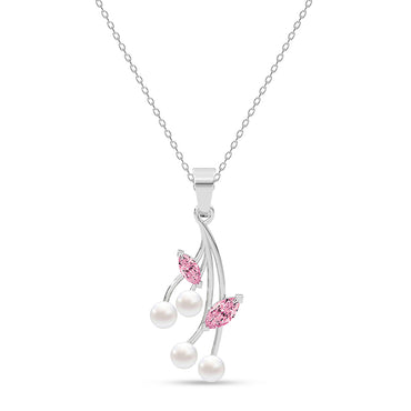 Silver Pearl Pendant with Chain