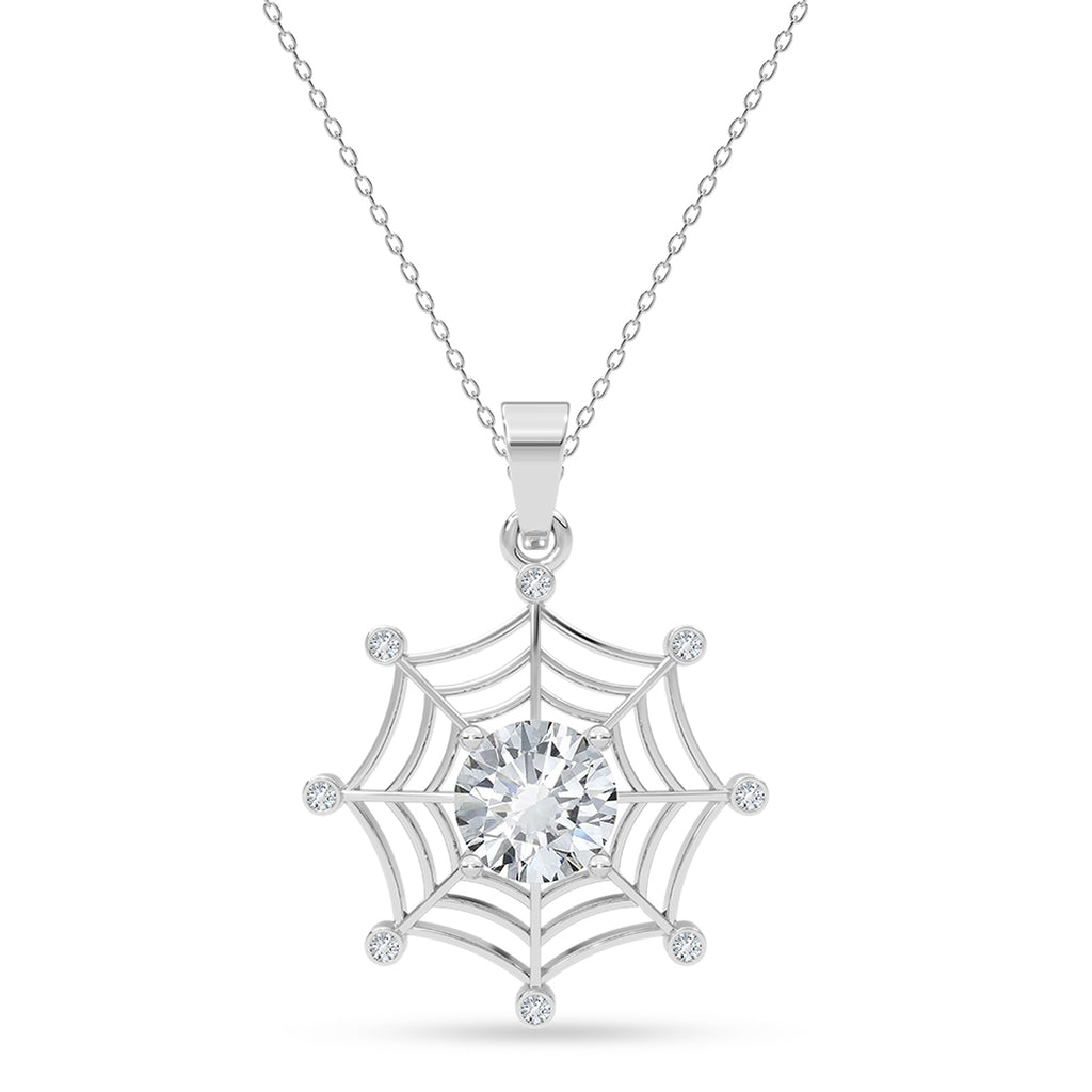 Silver Spider Web Pendant with Chain