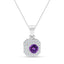Silver Sienna Purple Pendant with Chain