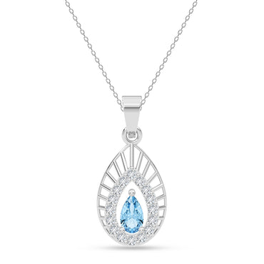 Silver Freni Sky Blue Pendant with Chain