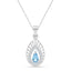 Silver Freni Sky Blue Pendant with Chain