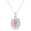 Silver Cielo Pink Pendant with Chain