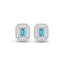 Silver Blu Elegante Stud Earrings