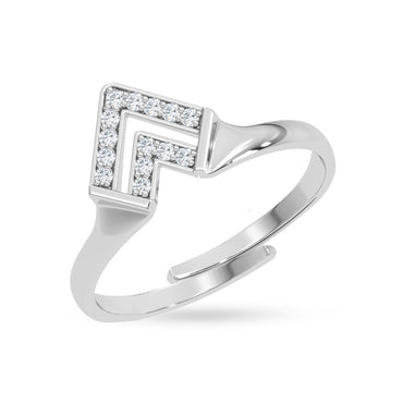 Silver Milano Chevron Ring