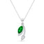 Silver Cosima Green Pendant with Chain