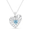 Silver Amata Sky Blue Heart Pendant with Chain