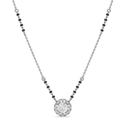 Silver Round Solitaire Mangalsutra
