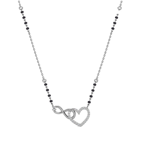 Silver Infinity Heart Mangalsutra