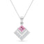 Silver Rosabella Pink Pendant with Chain