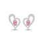 Silver Cuore Pink Heart Earrings