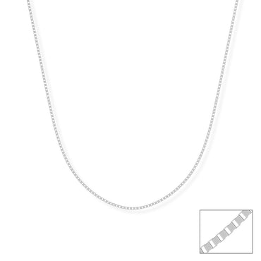 Silver Zelina Box Chain Necklace in 18 inches