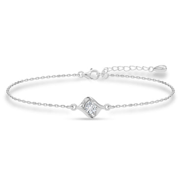 Silver Livia Solitaire Adjustable Chain Bracelet