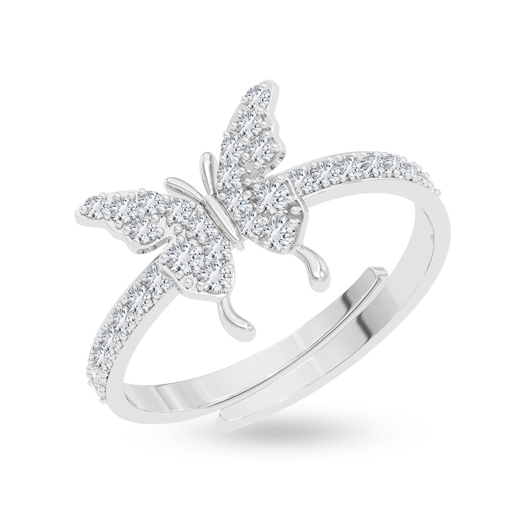 Silver Fia Butterfly Finger Ring