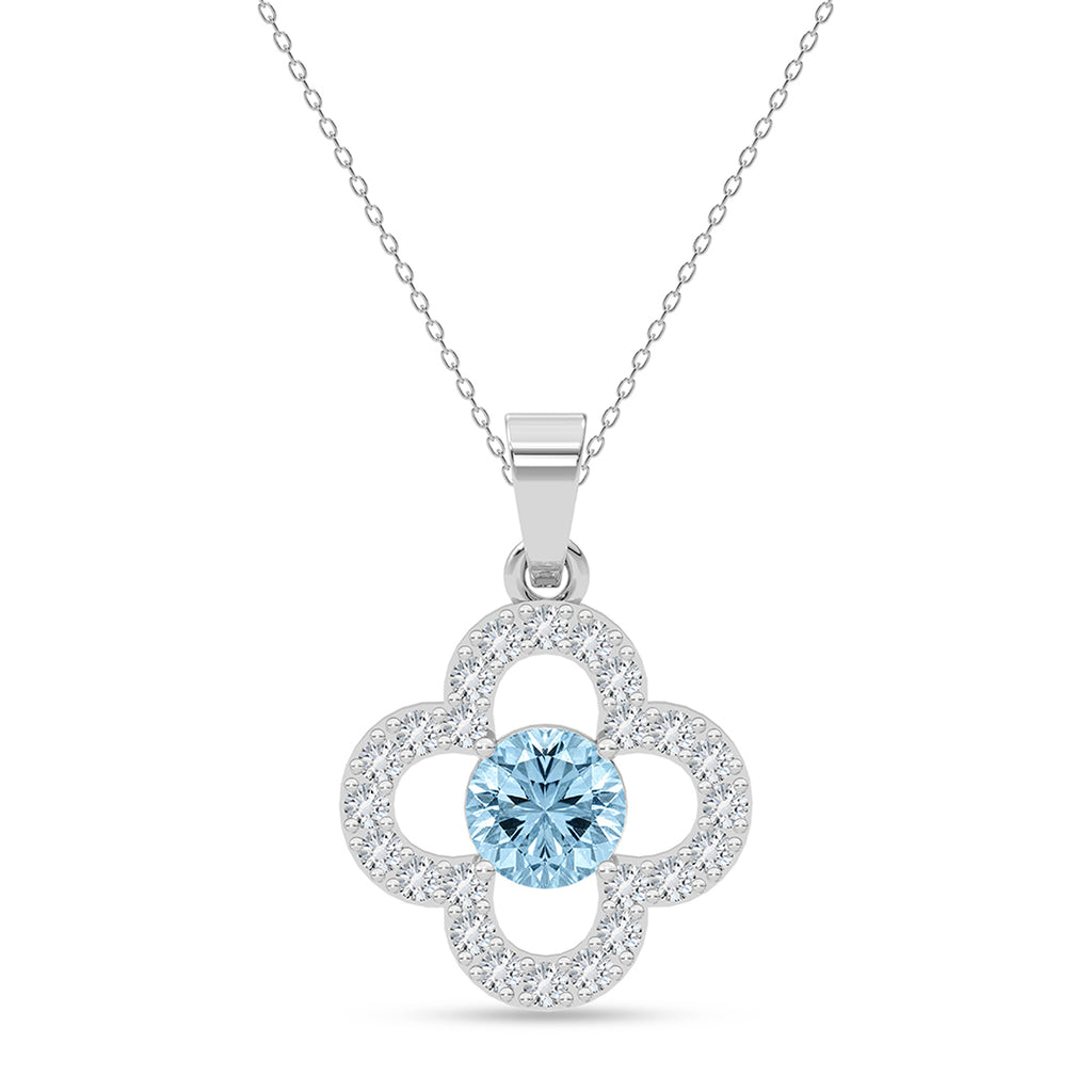 Silver Genna Sky Blue Pendant with Chain