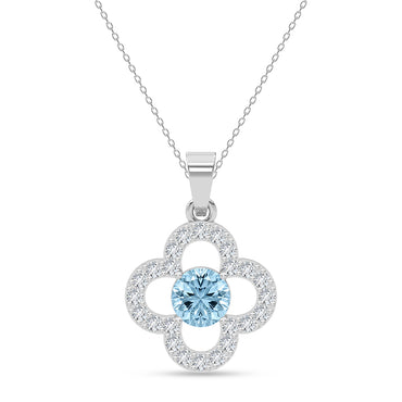 Silver Genna Sky Blue Pendant with Chain