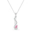 Silver Nico Pink Pendant with Chain