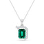 Silver Oriana Green Pendant with Chain